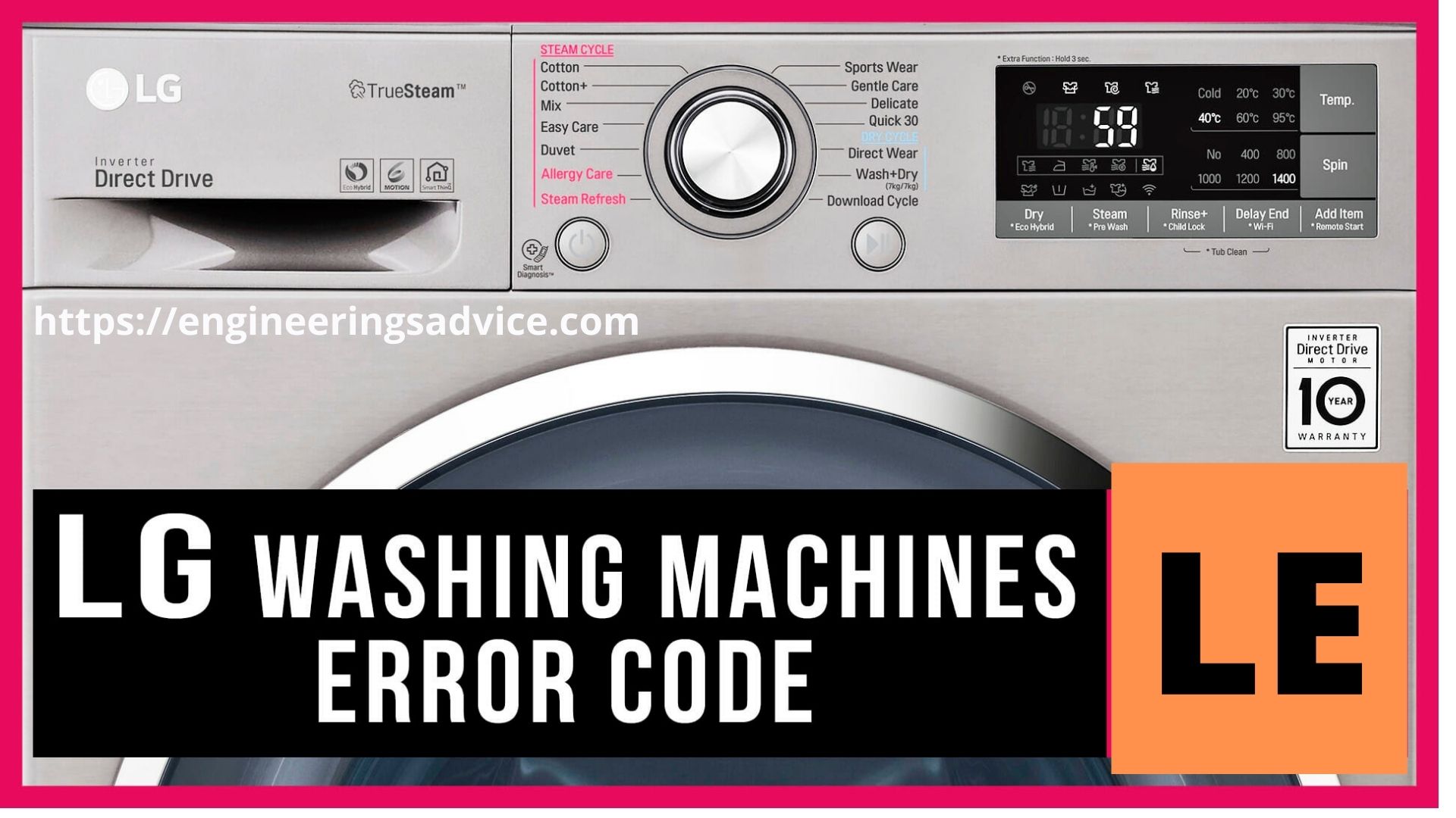 LG washing machine error code LE
