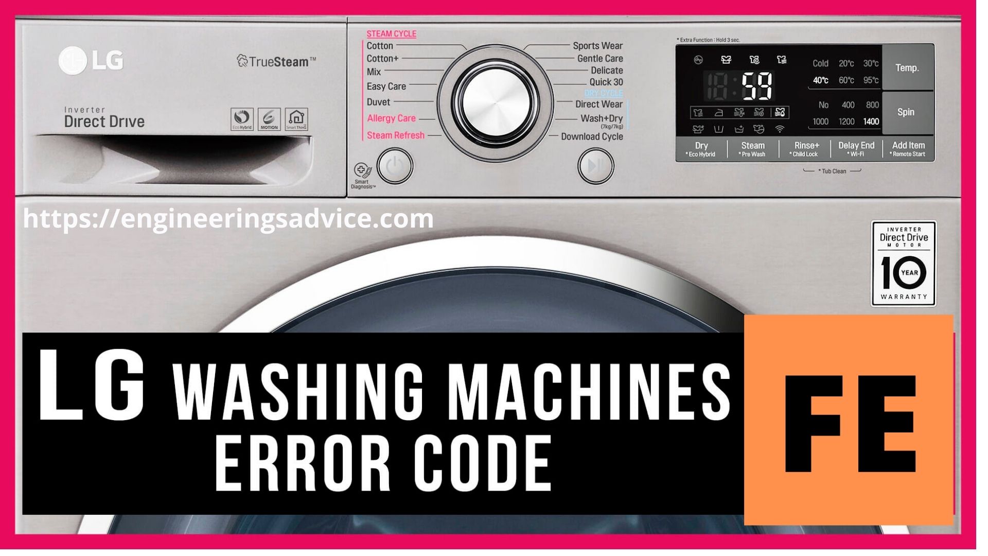 LG washing machine error code FE