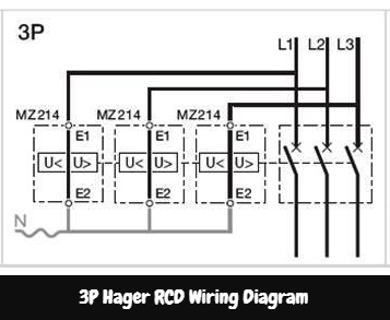 3p hager RCD Wiring Diagram